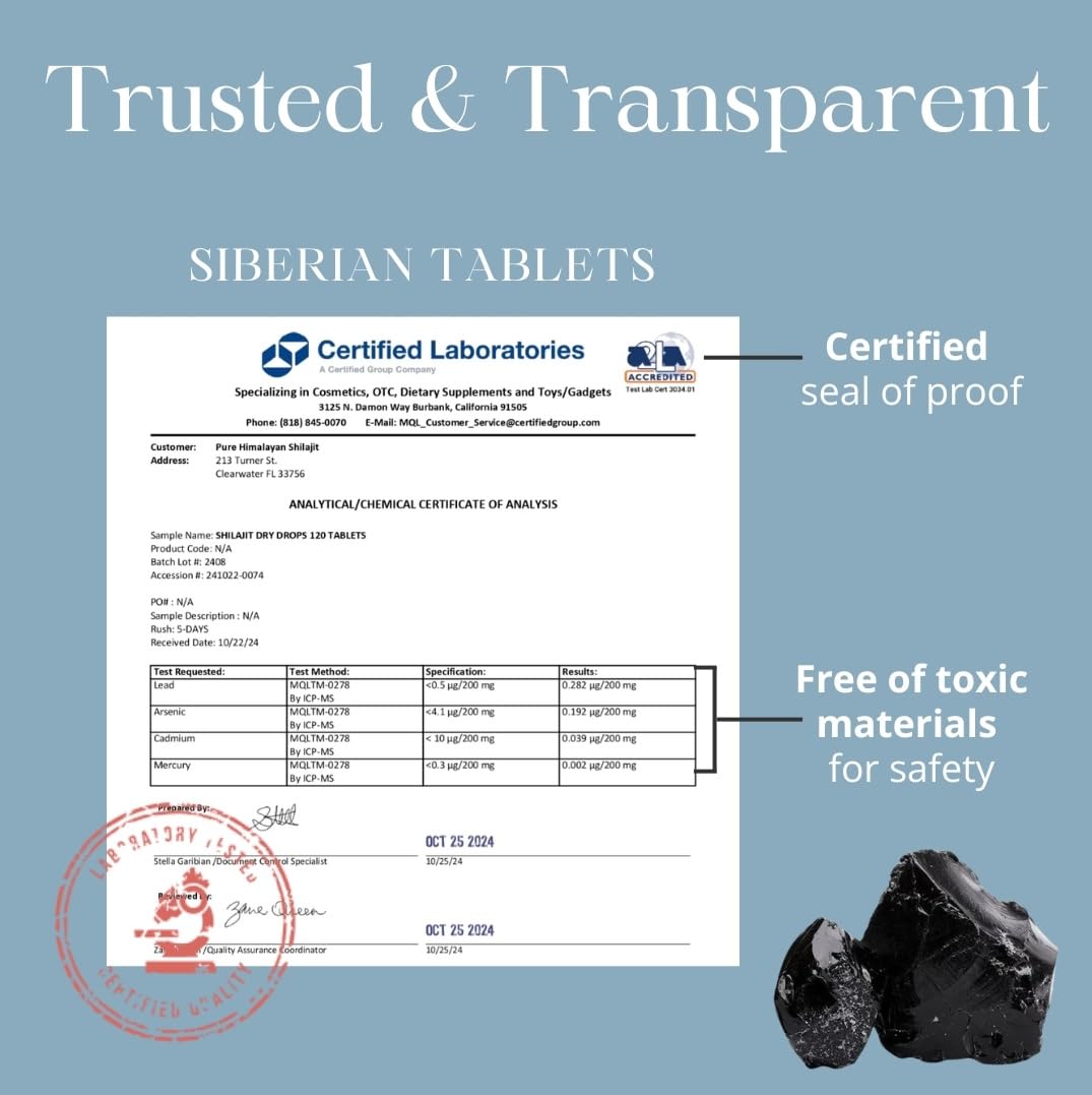 Pure Himalayan Shilajit dry drops tablet being dissolved into a warm cup of herbal tea.