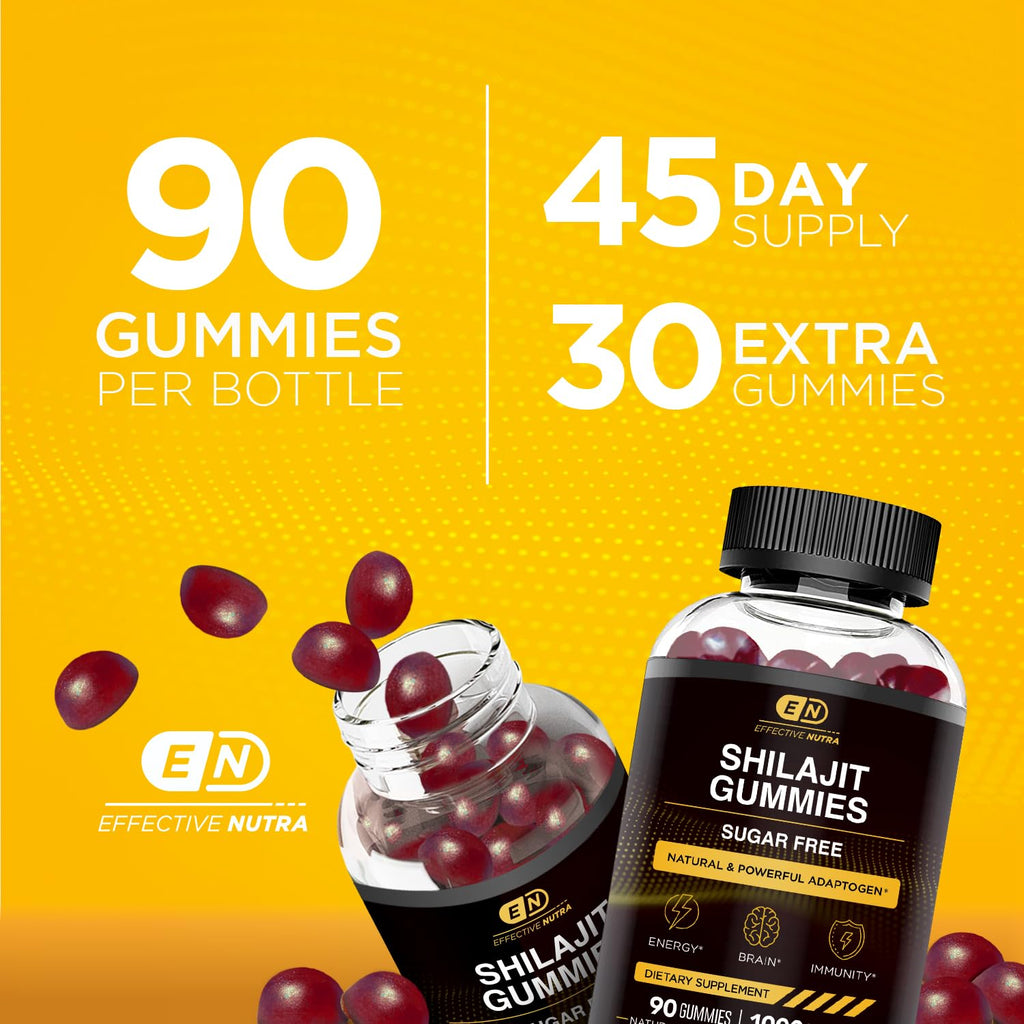 Pure shilajit resin extract supplement bottle showing nutritional facts.