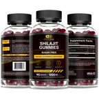 Premium 1000mg shilajit chewable gummies close up shot.