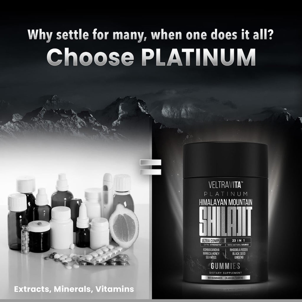 VeltraVita sugar free tamarind flavor shilajit and sea moss premium supplement nutrition facts