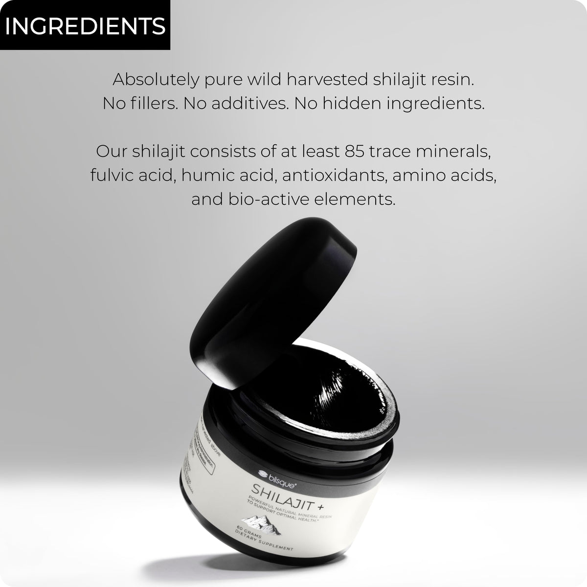 Blisque natural dietary supplement container with clean organic certifications visible on the label.