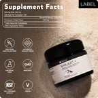 Premium Golden Grade A Shilajit resin by Blisque placed next to a warm cup of wellness tea.
