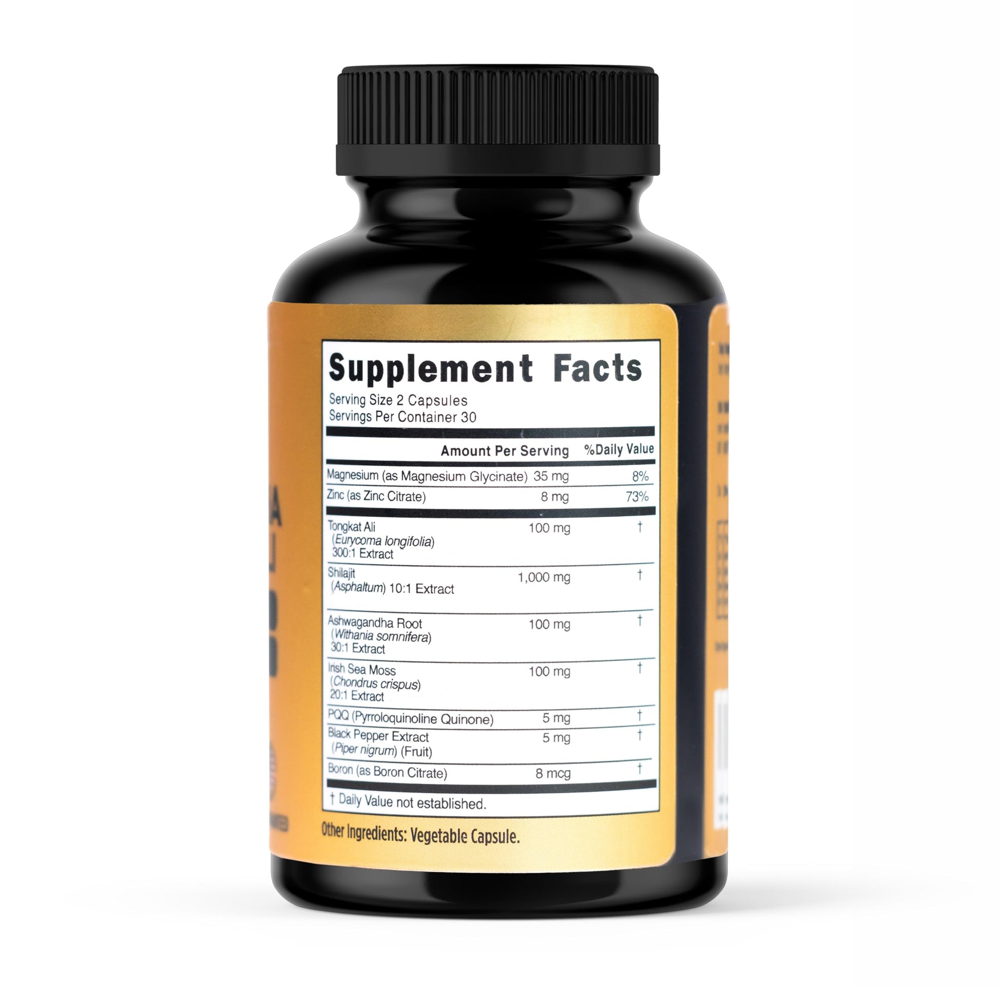 Authentic Prime Natural multi ingredient capsules showing exact capsule size and clear vegan shell texture.
