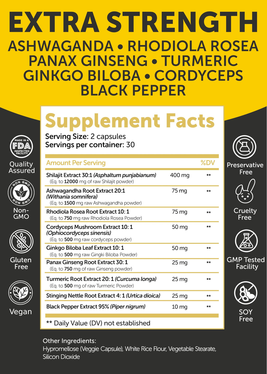 Lunakai pure shilajit and cordyceps mushroom dietary supplement for stamina and stress relief