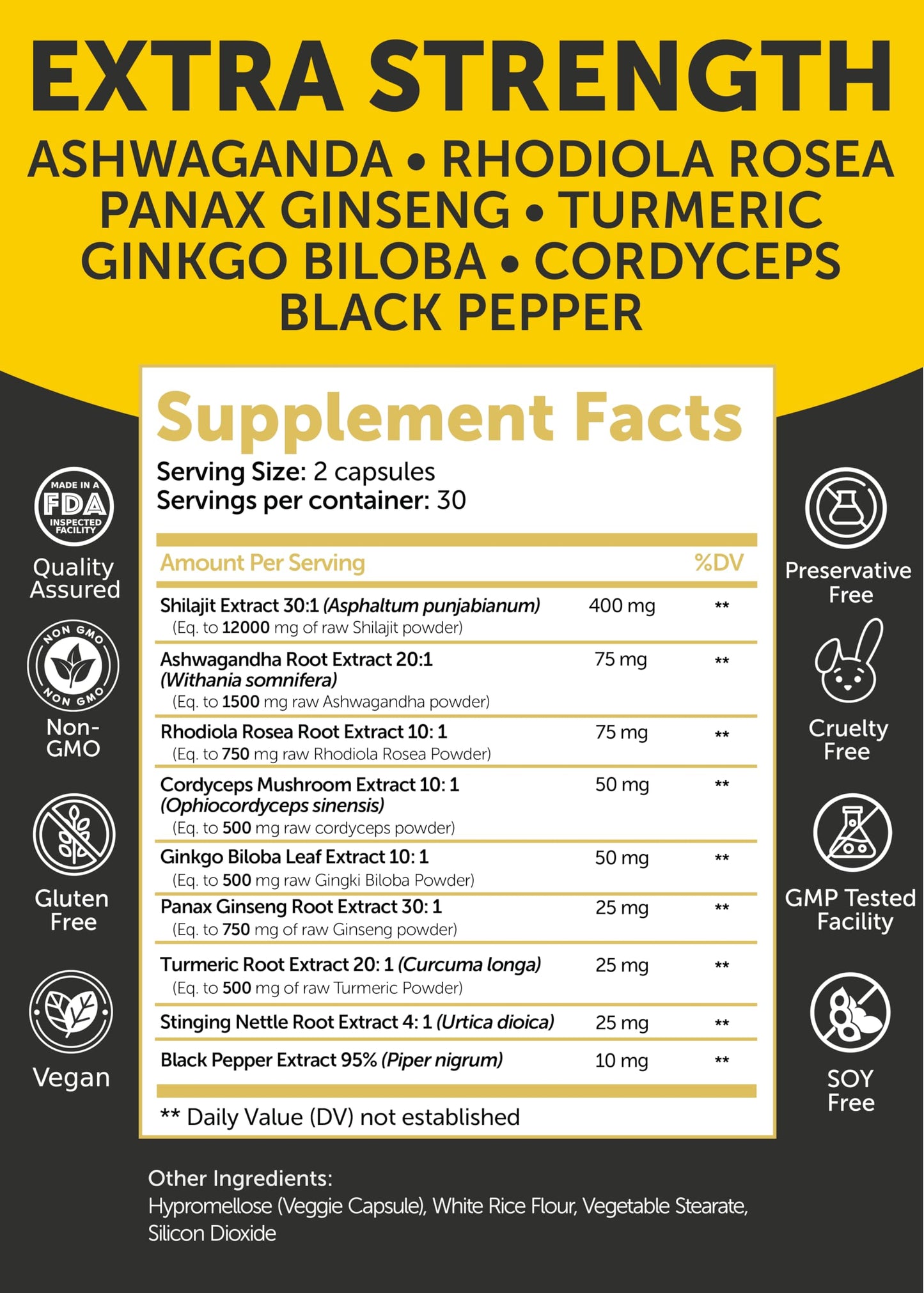 Lunakai pure shilajit and cordyceps mushroom dietary supplement for stamina and stress relief