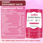 Side view of organic shilajit honey packets showcasing nutrition facts and ingredients list