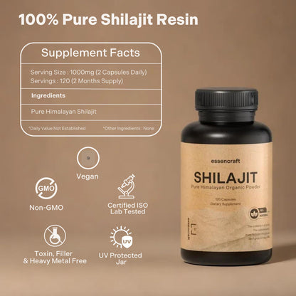 USA imported Essencraft high potency shilajit capsules for daily immunity