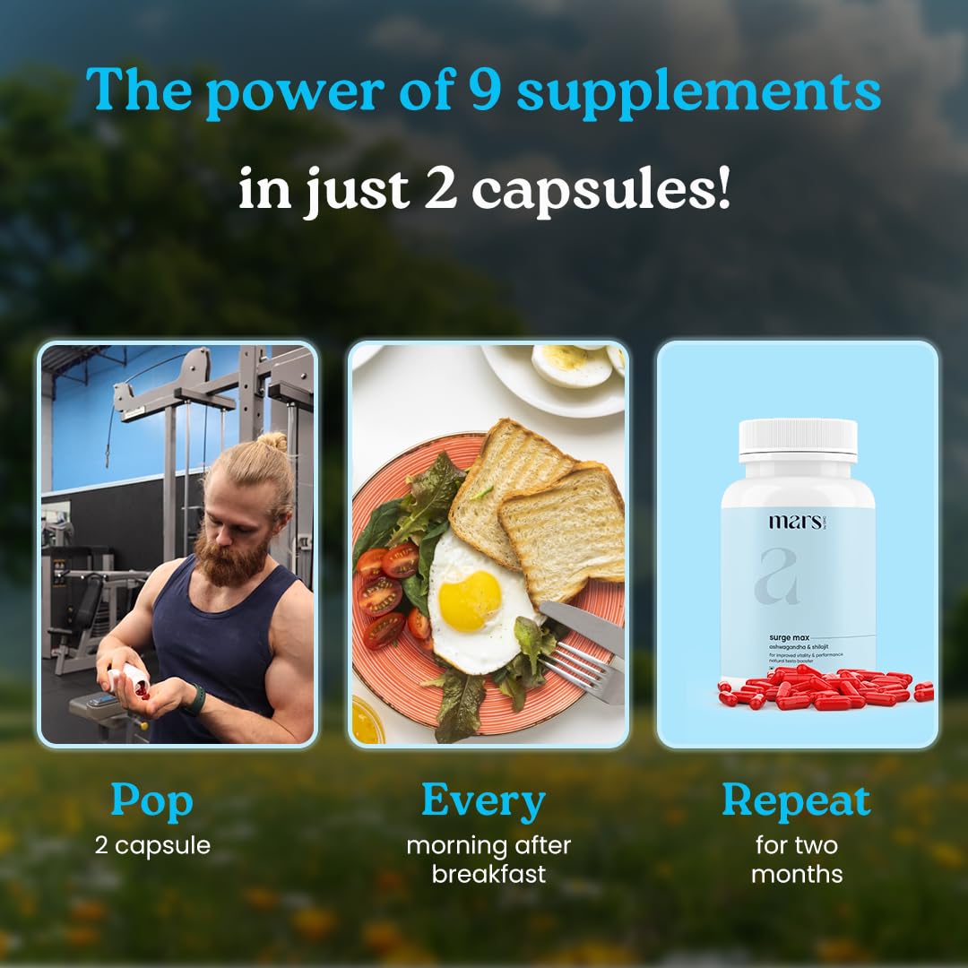 Close-up of Mars By GHC vegan capsules for physical strength and active lifestyle support