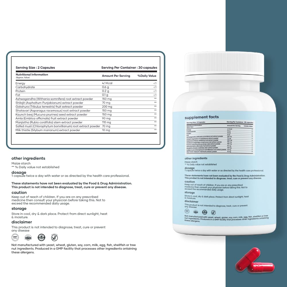 Mars Natural Surgemax capsules container showcasing its clean vegetarian formulation profile