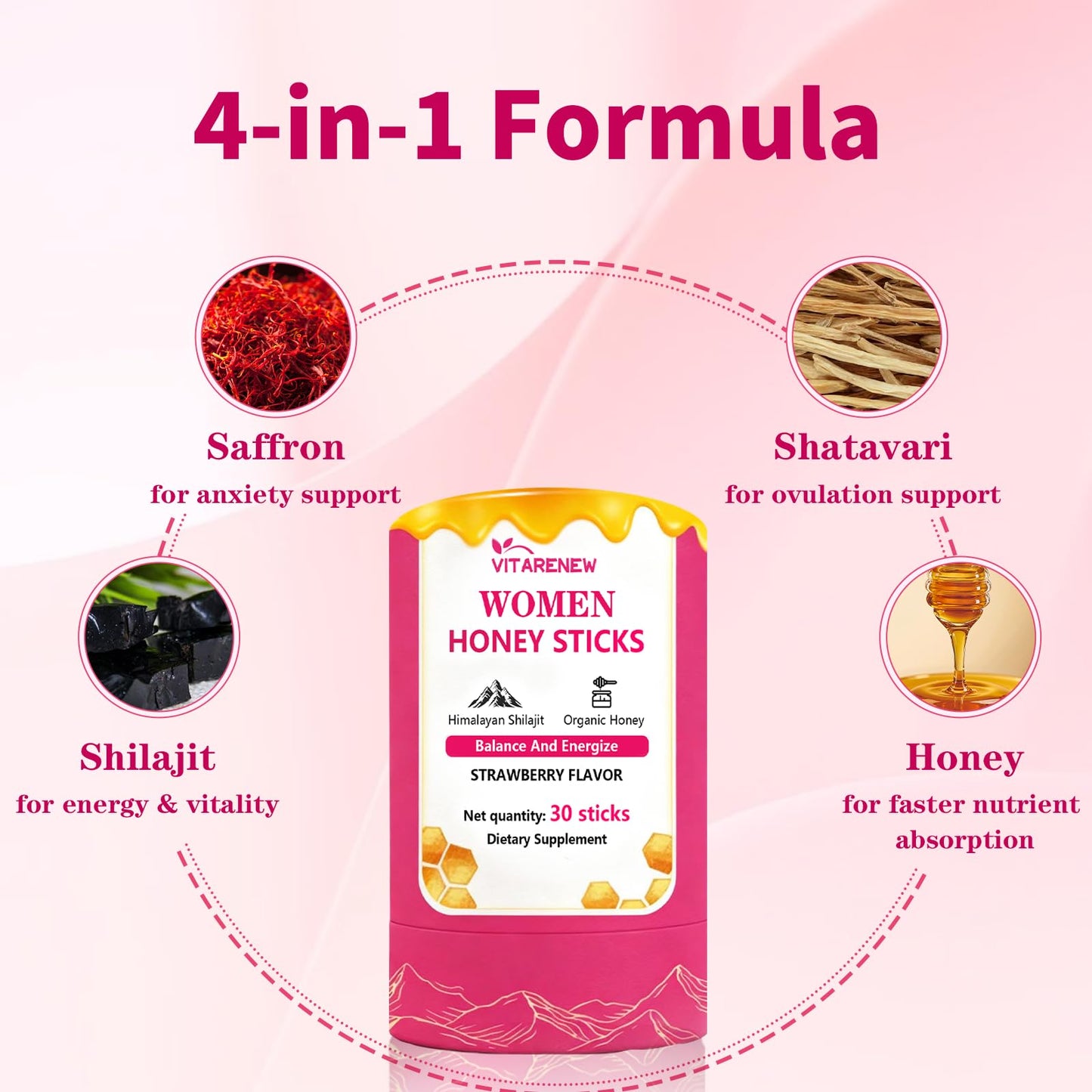 Authentic imported shilajit and shatavari supplement for female vitality