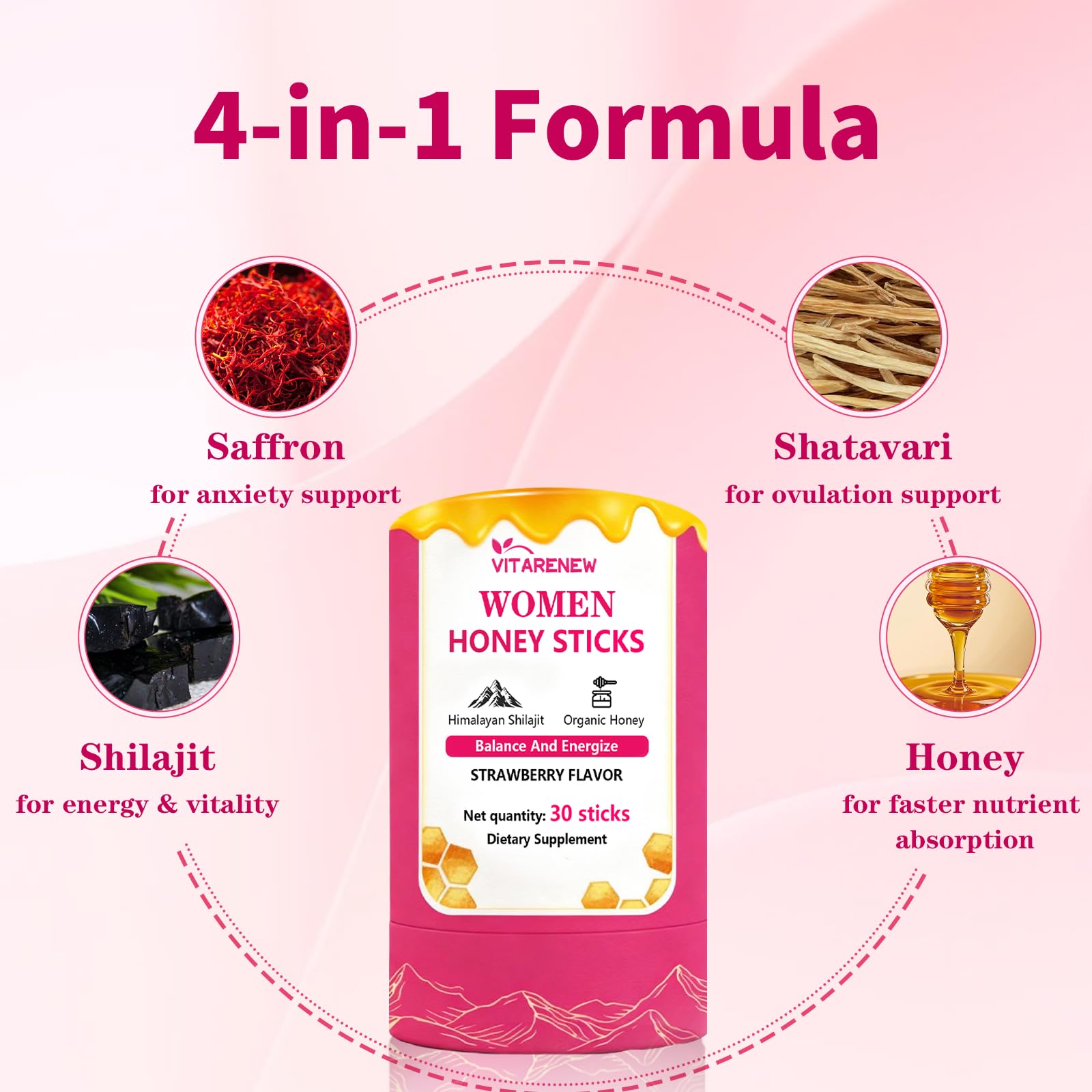 Authentic imported shilajit and shatavari supplement for female vitality