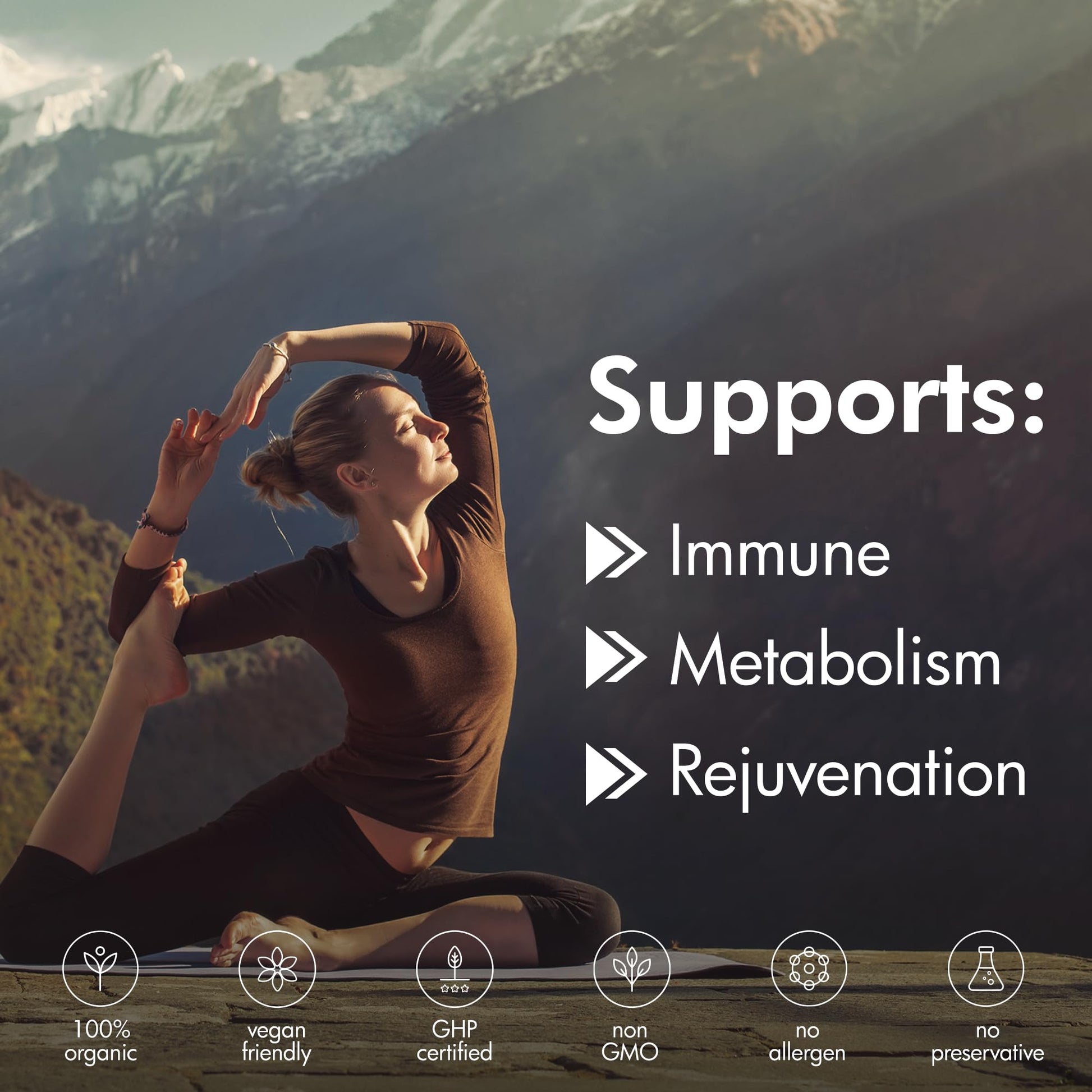 Travel friendly black bottle of The Monk organic shilajit capsules for men and women wellness.
