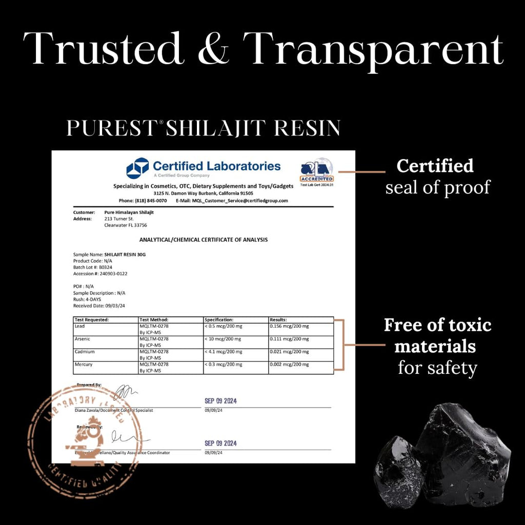 Close up view of the pure Ayurvedic shilajit resin for immune support