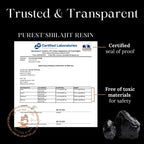 Close up view of the pure Ayurvedic shilajit resin for immune support