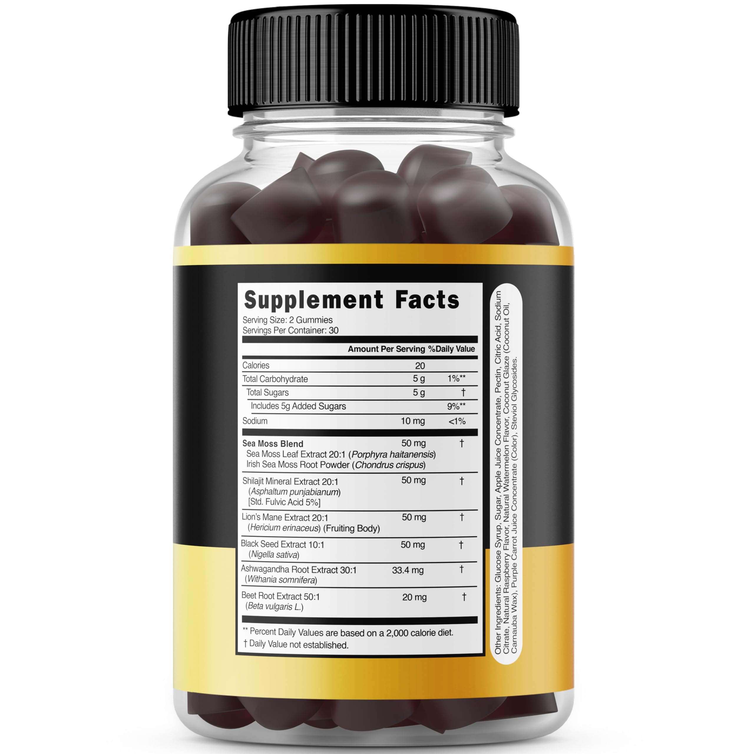 Dorado Nutrition 4-in-1 formula supplement with Sea Moss and Ashwagandha.