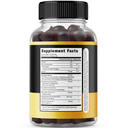 Dorado Nutrition 4-in-1 formula supplement with Sea Moss and Ashwagandha.