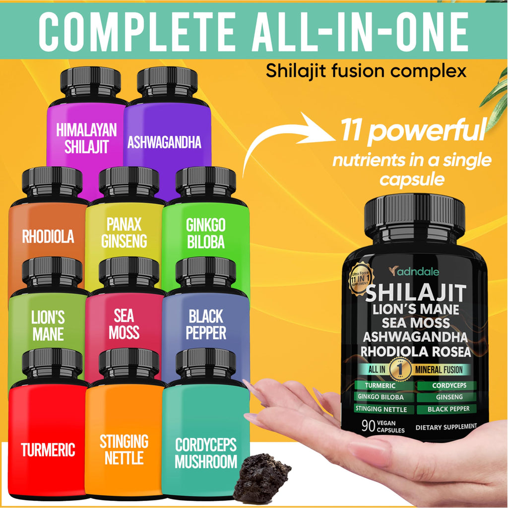 Close up view of Adndale authentic USA imported vegan capsules for daily energy support.