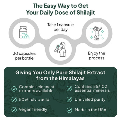 Close up of Organics Ocean USA imported shilajit supplement for natural energy and bone strength.