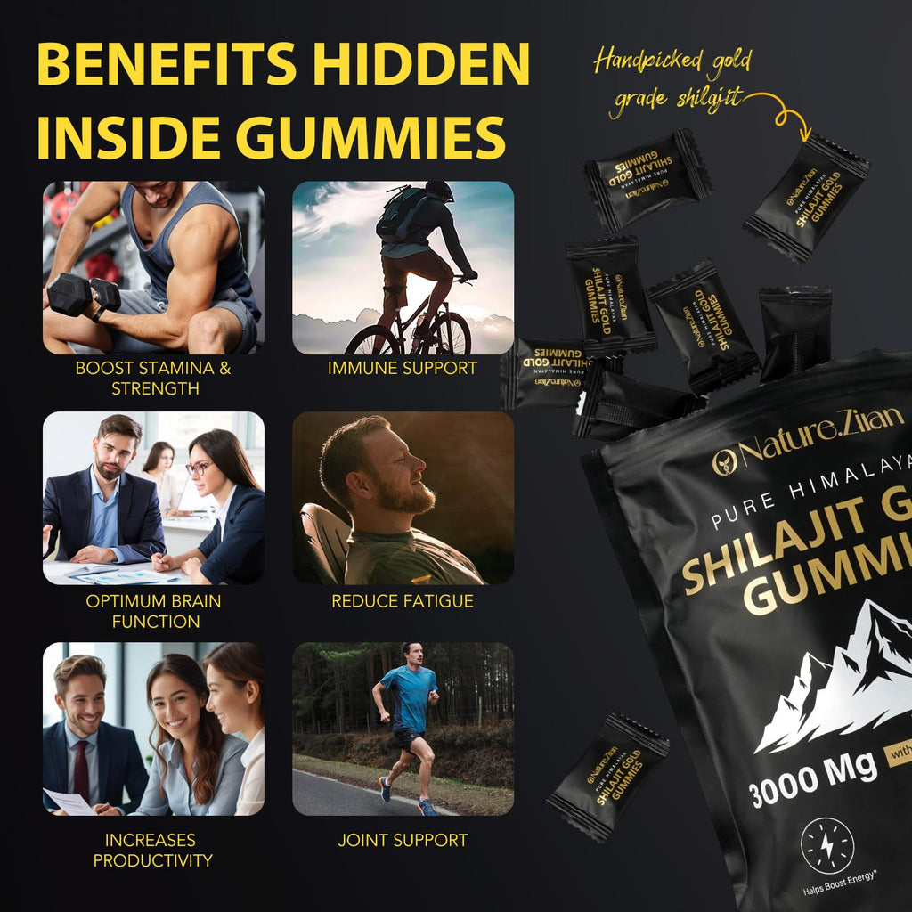 O Nature Ziran 80 count shilajit gold supplement pouch close up
