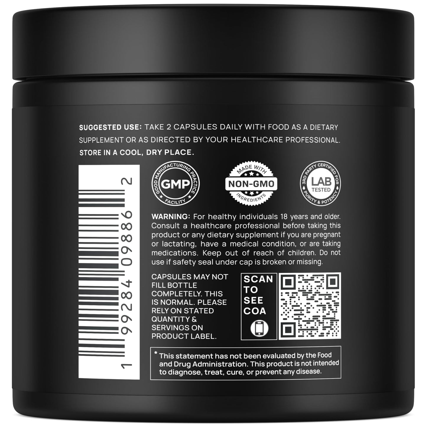 TERRA ELMNT black shilajit premium male vitality supplement bottle display