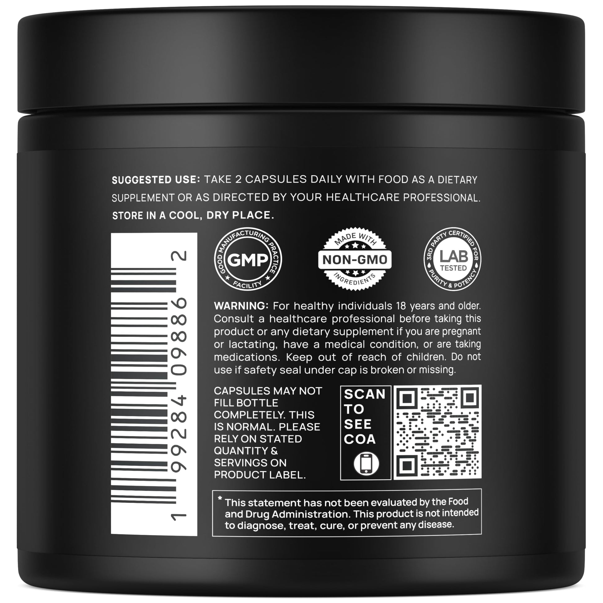 TERRA ELMNT black shilajit premium male vitality supplement bottle display