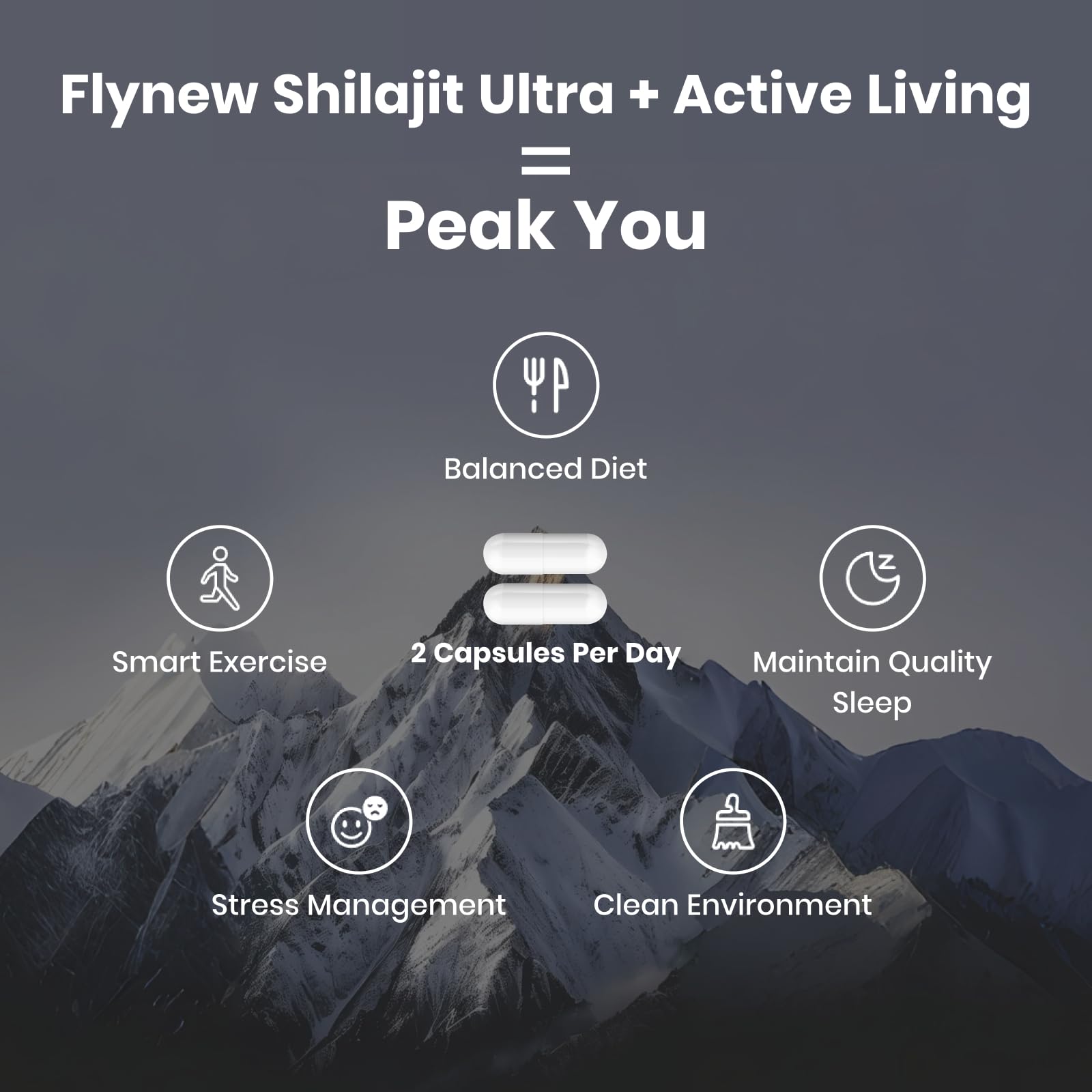 Flynew Shilajit Ultra sixty capsules dietary supplement for stamina and vitality