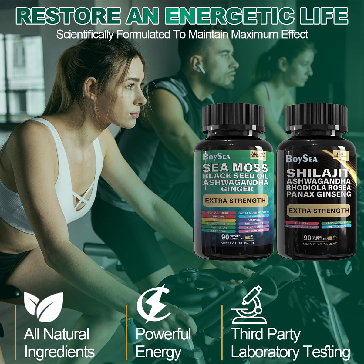Gujisa Boysea vegetarian health supplement capsules for vitality and holistic wellness support