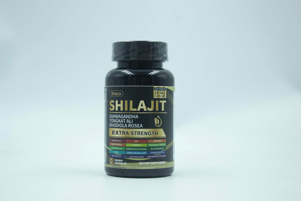 Uheco non GMO gluten free shilajit dietary supplement bottle