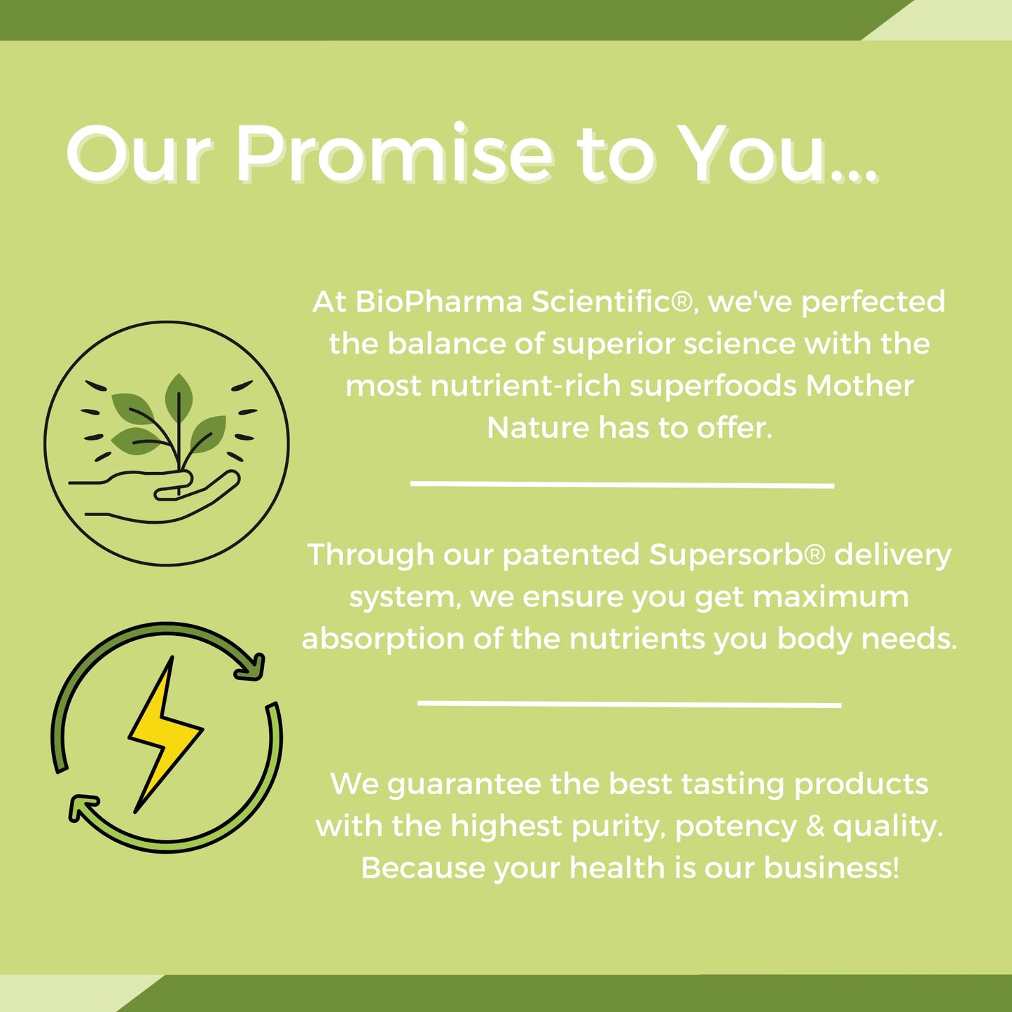 Close up of the green apple flavor label on the BioPharma Scientific NanoGreens superfood powder packaging