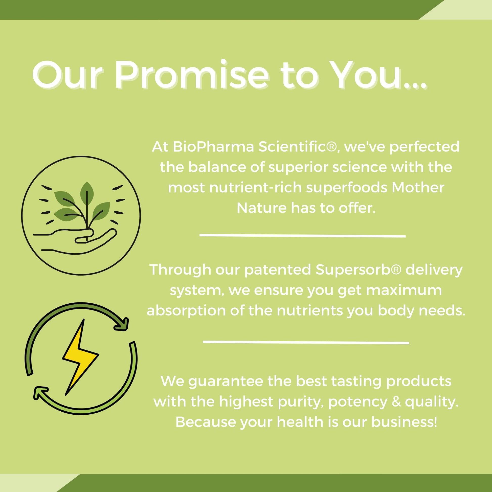 Close up of the green apple flavor label on the BioPharma Scientific NanoGreens superfood powder packaging