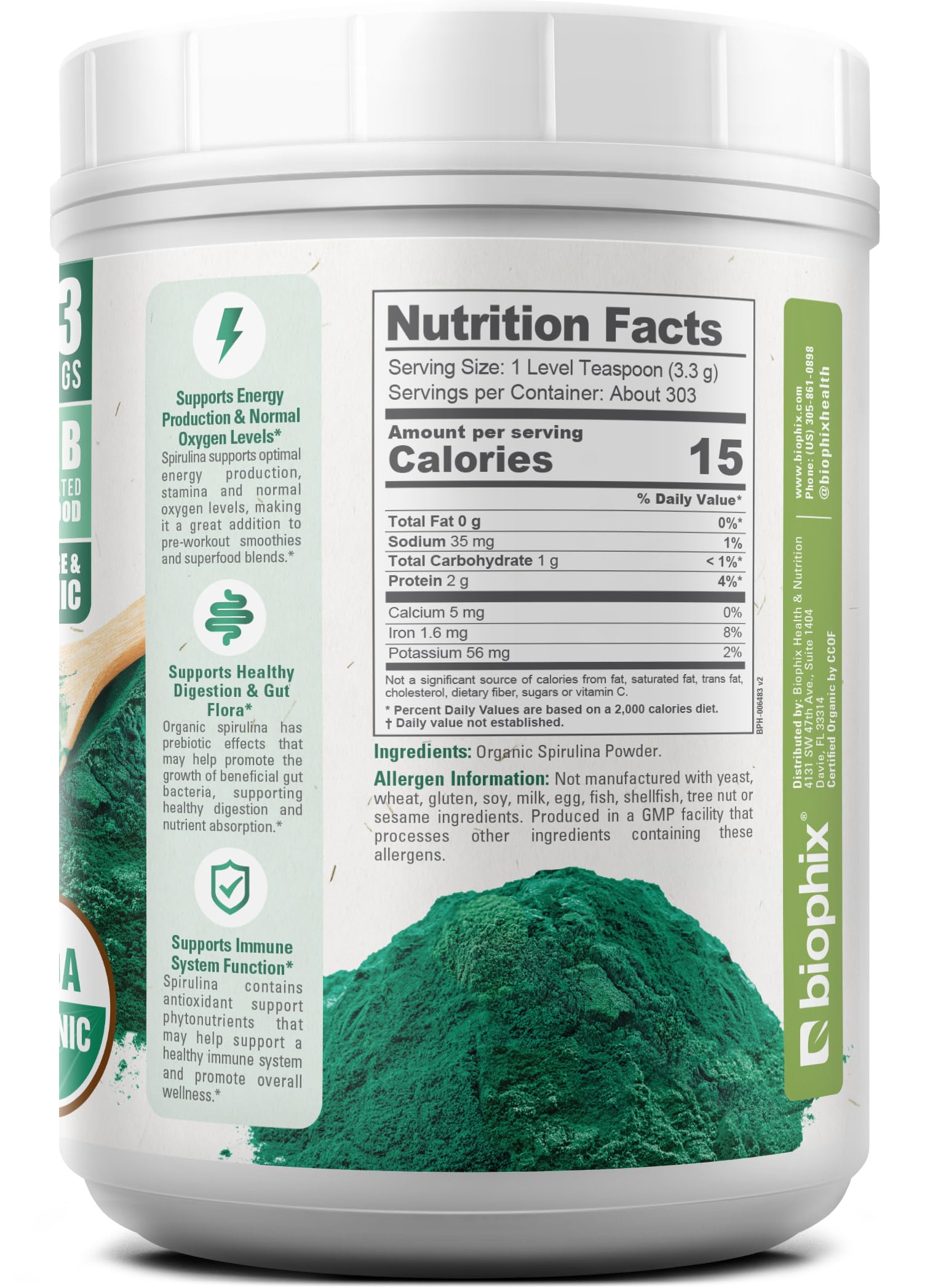 Biophix premium soy free vegan spirulina powder clean dietary supplement overview