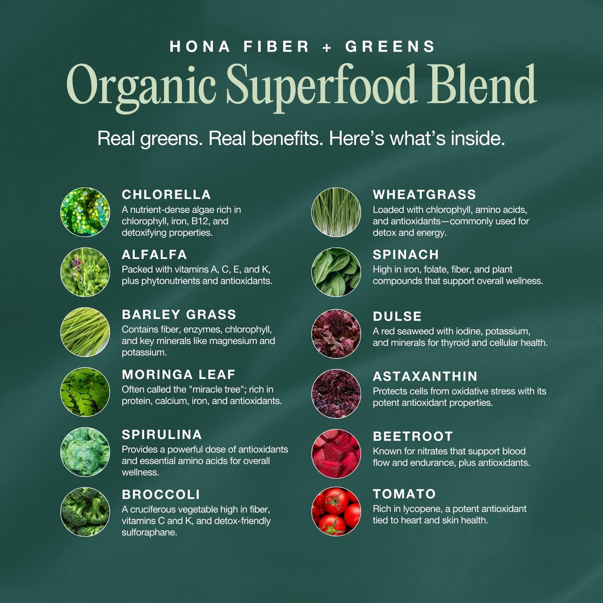 Hona dietary fiber and prebiotics supplement mix for bloating relief and regularity
