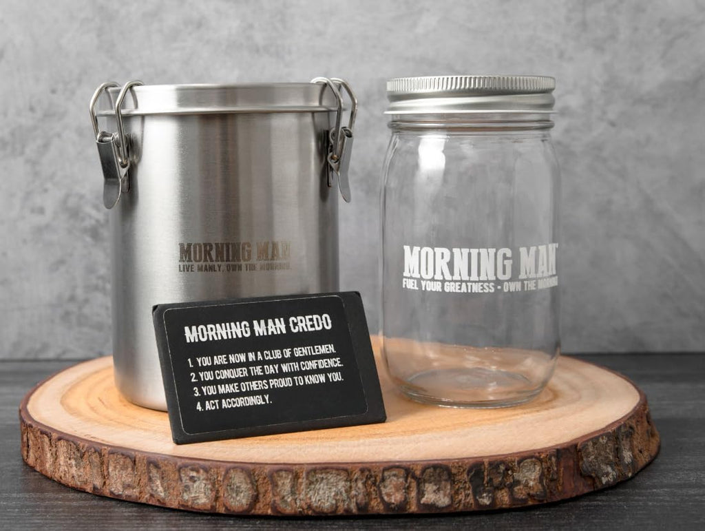Morning Man Greens dietary powder for men for undisputed energy and digestive wellness.
