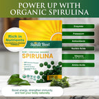 Sunlit Best Green Organics Spirulina container demonstrating the premium blue-green algae supplement.