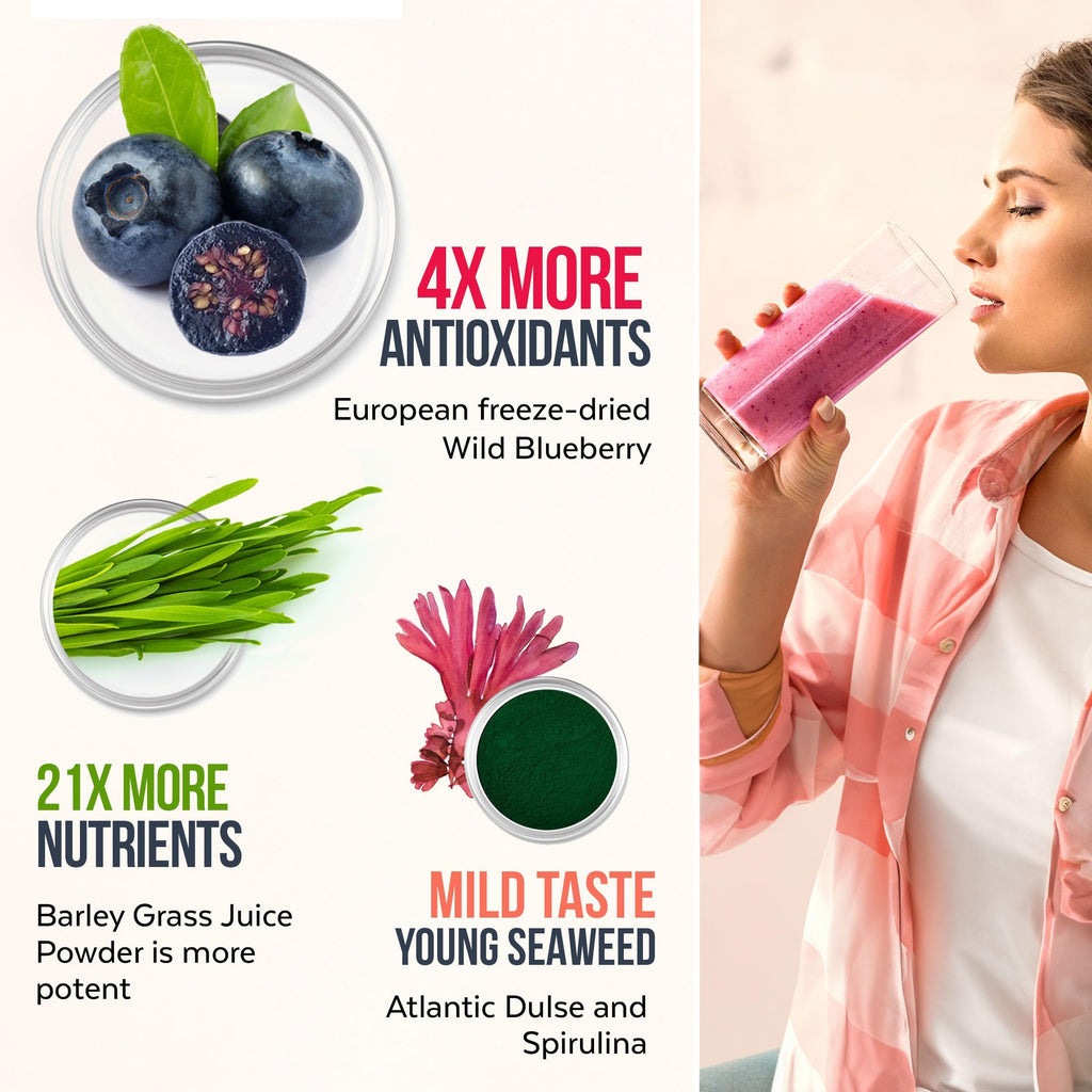 Organic detox smoothie mix dissolved in fresh morning juice