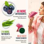 Organic detox smoothie mix dissolved in fresh morning juice