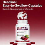 Tufonra cold pressed beetroot supplement capsules nutritional facts panel.