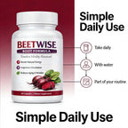 Vegan friendly non GMO organic beetroot extract 60 capsules bottle.
