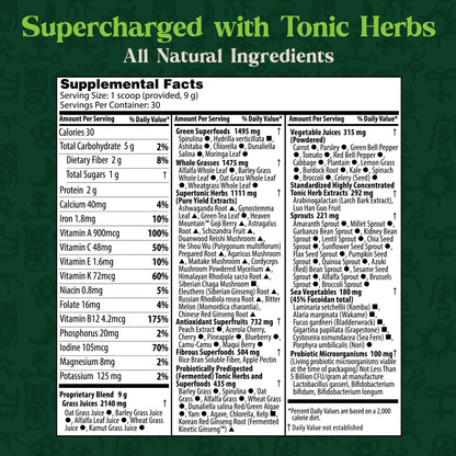 Dragon Herbs Tonic Alchemy 9.5 Ounce nutritional supplement label view
