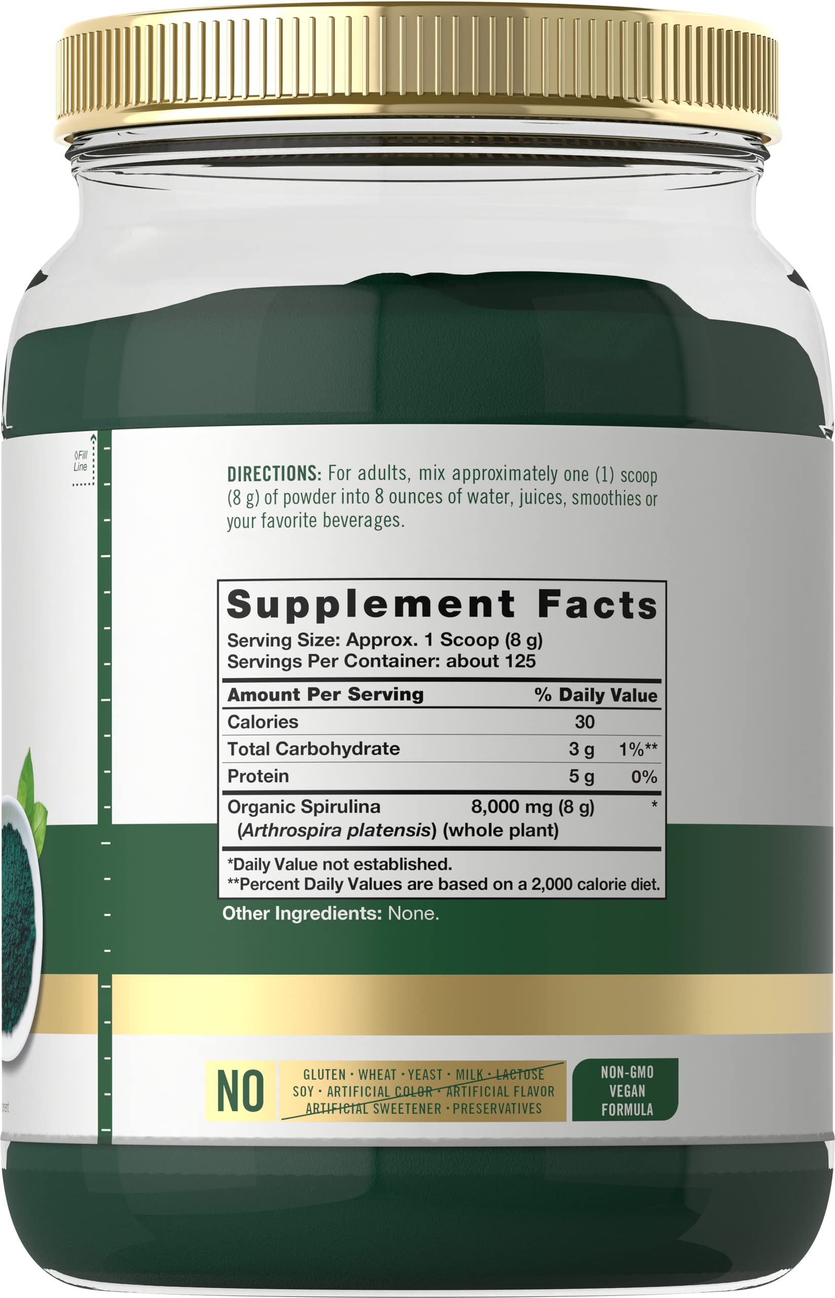 Carlyle blue green algae superfood powder container