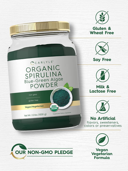Carlyle vegan non GMO gluten free spirulina powder