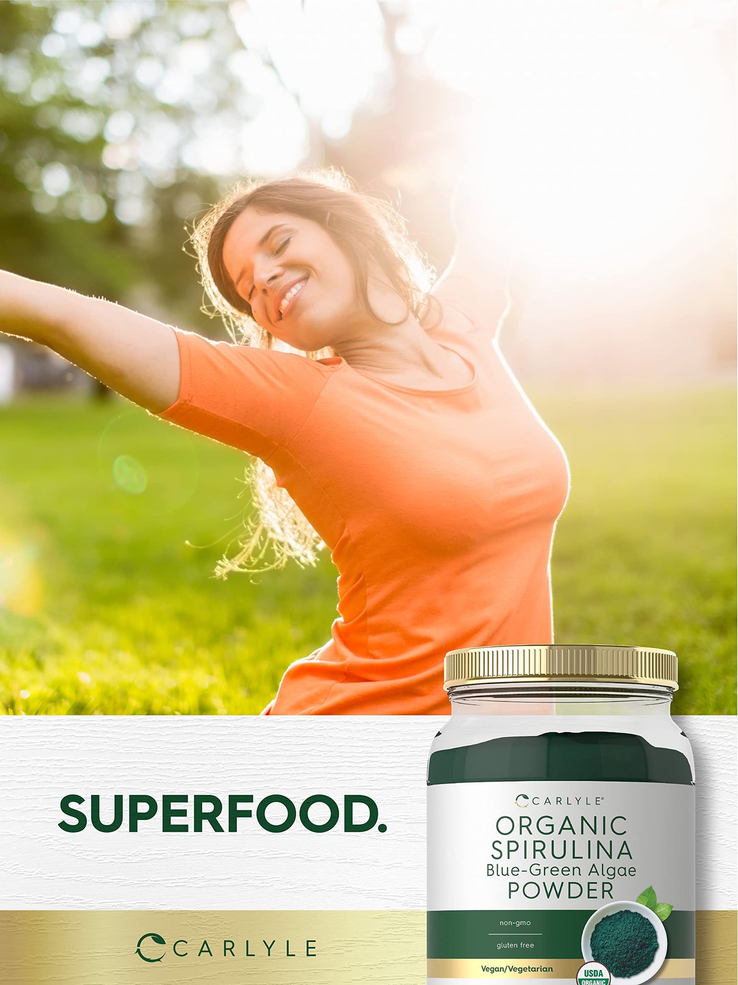 Authentic imported USA Carlyle organic spirulina supplement