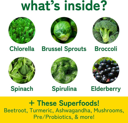 Kwala Nutrition superfood chewable vitamins containing moringa, spirulina, and chlorella.