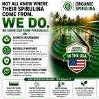 Clean water sourced BMAA free spirulina formula bottle back