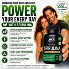 Daily immune support spirulina 180 veggie capsules nutritional panel
