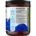 A glass of refreshing morning smoothie blended with authentic imported Biophix blue spirulina.