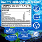 Nextdia Blue Spirulina and Chlorella vegan gummies nutritional facts label