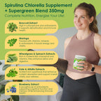 Nextdia vegetarian supergreen blend gummies label view showing vitamins