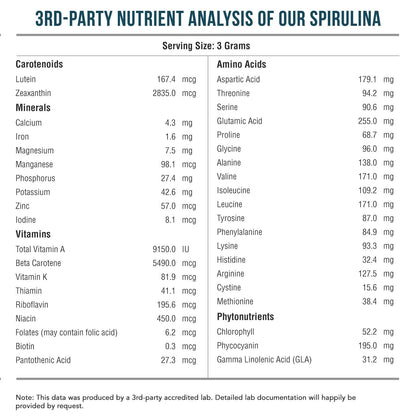 USDA certified organic non irradiated spirulina powder canister
