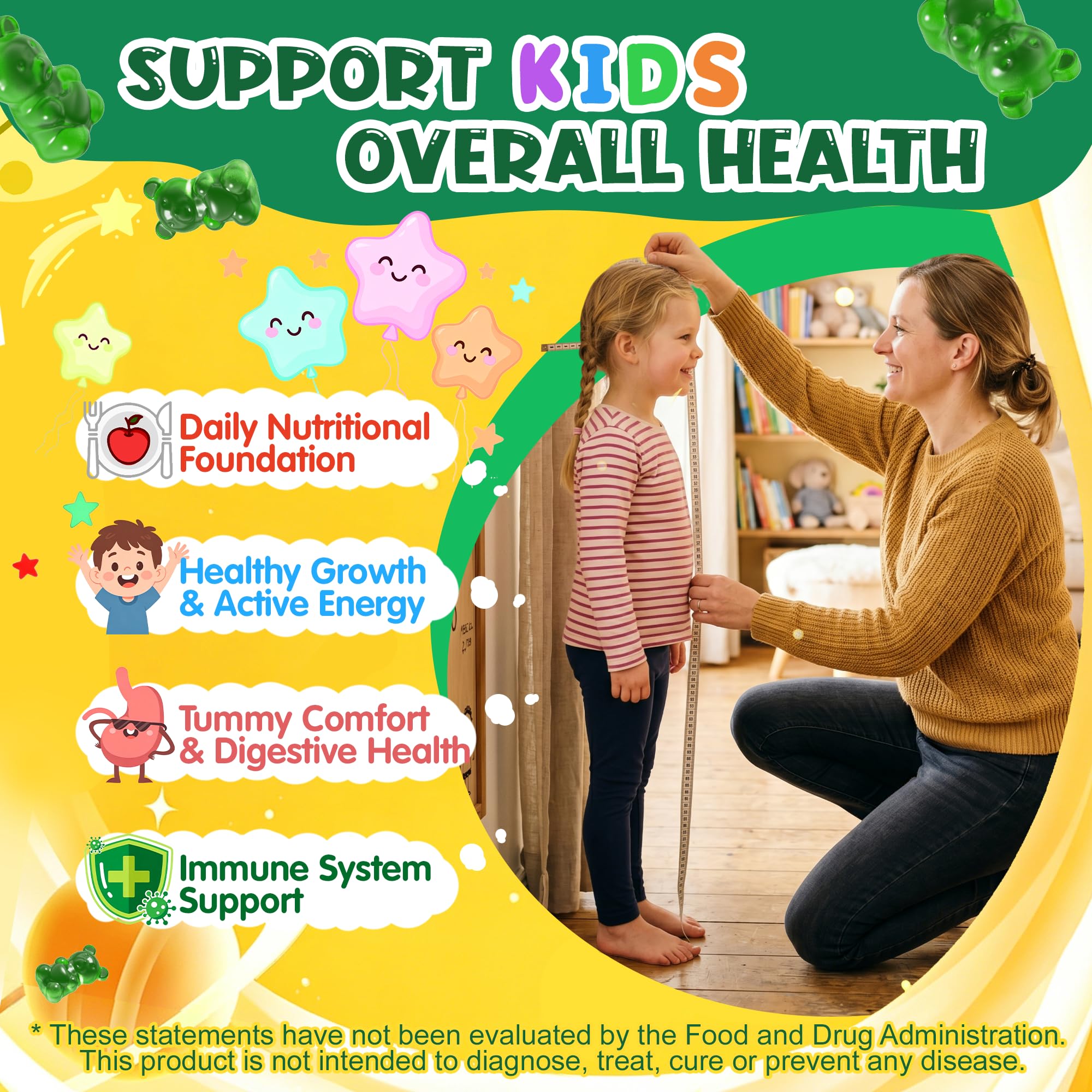 LiliCare daily superfood multivitamin for kids showing blueberry flavored sugar free gummies.